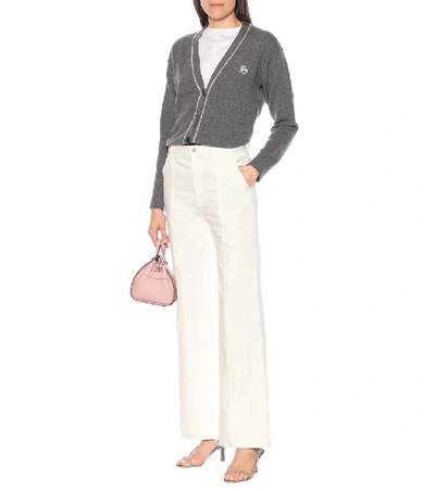 Shop Loewe High-rise Wide-leg Jeans In White