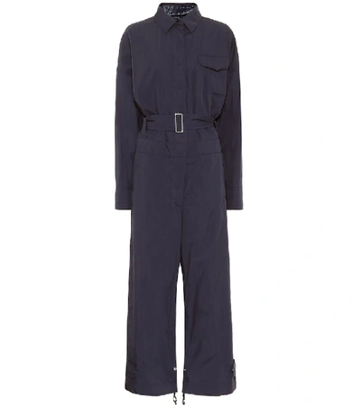 Shop Moncler Genius 2 Moncler 1952 Tuta Cotton-blend Jumpsuit In Blue