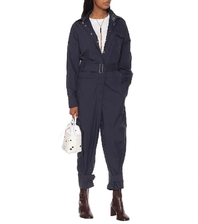 Shop Moncler Genius 2 Moncler 1952 Tuta Cotton-blend Jumpsuit In Blue