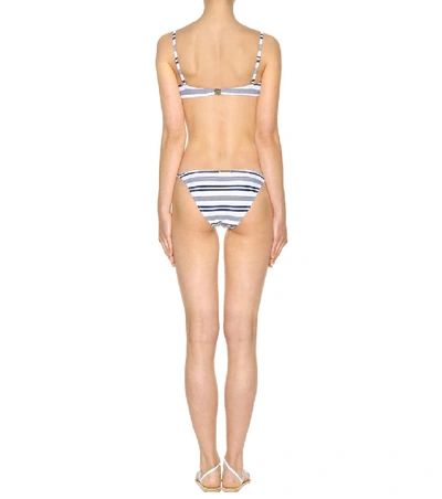 Shop Heidi Klein Striped Seersucker Bikini Bottoms In White