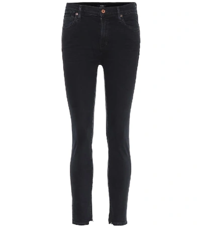 Shop Citizens Of Humanity Rocket Crop Skinny Jeans In Blue