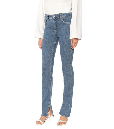 Shop Ganni Mid-rise Skinny Jeans In Blue