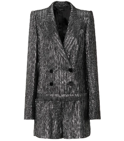 Shop Isabel Marant Derron Silk-blend Jumpsuit In Silver
