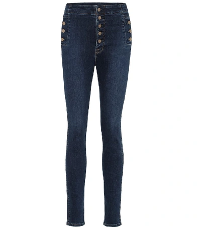 Shop J Brand Natasha High-rise Skinny Jeans In Blue