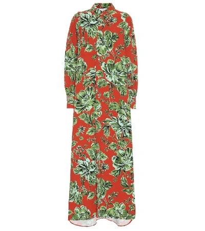 Shop Ami Alexandre Mattiussi Floral Shirt Dress In Red