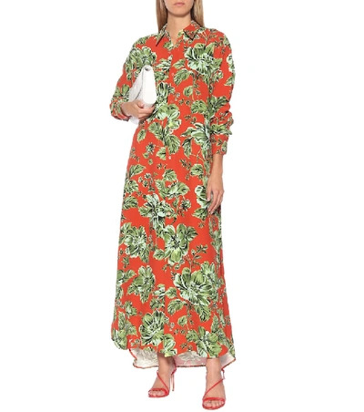 Shop Ami Alexandre Mattiussi Floral Shirt Dress In Red