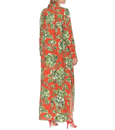 Shop Ami Alexandre Mattiussi Floral Shirt Dress In Red