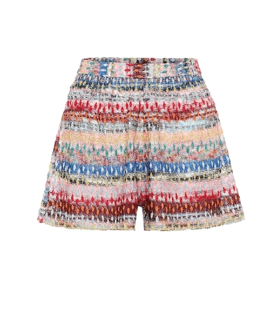 Shop Missoni High-rise Knit Shorts In Multicoloured