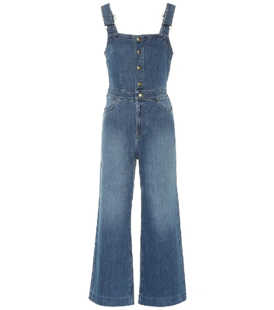 Shop Frame Claire Denim Jumpsuit In Blue