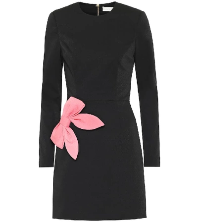 Shop Rebecca Vallance Winslow Bow-embellished Crêpe Dress In Black