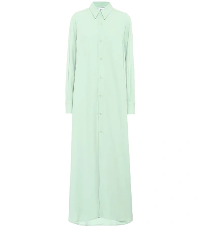 Shop Ami Alexandre Mattiussi Crêpe-twill Shirt Dress In Green