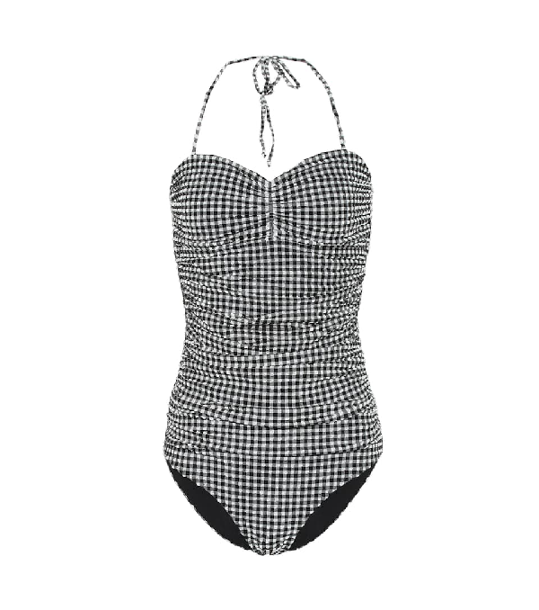 ganni gingham swimsuit