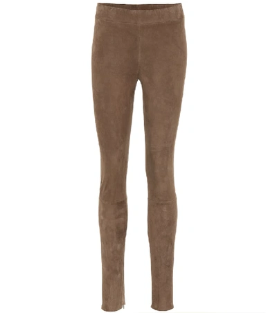 Shop The Row Tomo Suede Leggings In Brown