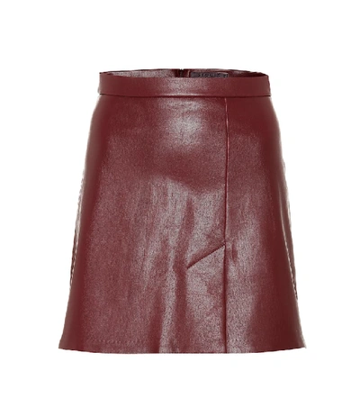 Shop Stouls Santa Leather Miniskirt In Red