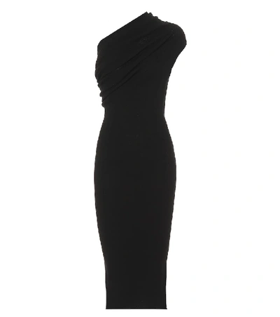 Shop Rick Owens Stretch Jersey One-shoulder Dress In Black