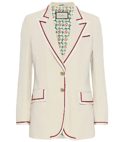 Shop Gucci Stretch-cady Blazer In White