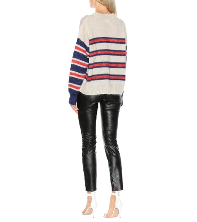 Shop Isabel Marant Étoile Russell Striped Mohair-blend Sweater In White