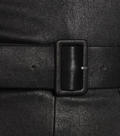 Shop Stouls Megan Leather Midi Skirt In Black