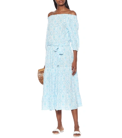 Shop Melissa Odabash Carmen Printed Midi Dress In Blue