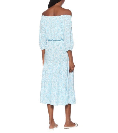 Shop Melissa Odabash Carmen Printed Midi Dress In Blue