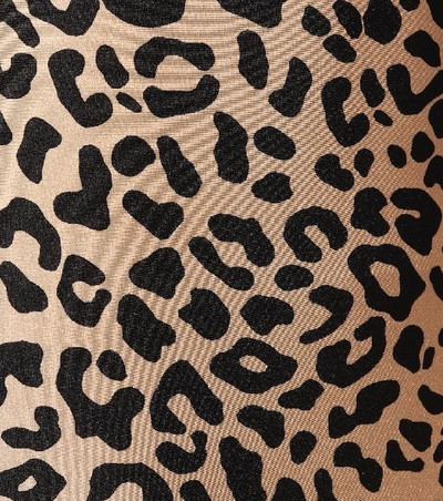 Halpern Off-the-shoulder Leopard-print Mini Dress In Beige