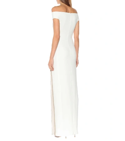 Shop Stella Mccartney Embellished Crêpe Gown In White