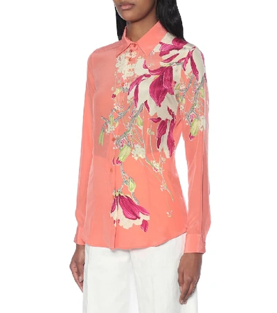 Shop Etro Floral Silk Shirt In Pink