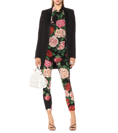 Shop Dolce & Gabbana Floral-printed Silk Shirt In Black
