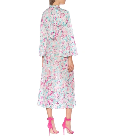 Shop Rixo London Amel Floral Silk Dress In Multicoloured