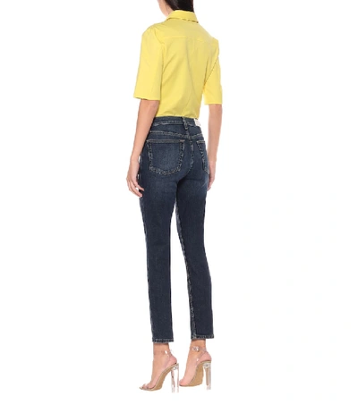 Shop Re/done High-rise Cropped Skinny Jeans In Blue