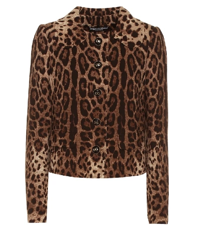 Shop Dolce & Gabbana Leopard-print Wool Jacket In Multicoloured