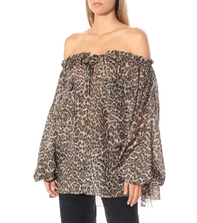 Shop Zimmermann Suraya Printed Silk Top In Beige