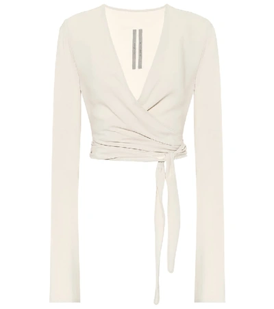 Shop Rick Owens Cropped Wrap Cardigan In White
