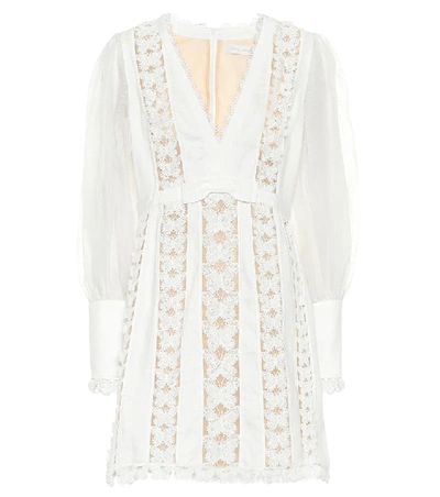 Shop Zimmermann Super Eight Silk Minidress In White