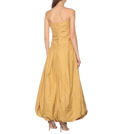 Shop Khaite Ingrid Cotton Maxi Dress In Yellow