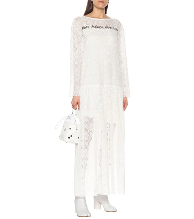 Shop Mm6 Maison Margiela Logo Floral-lace Dress In White