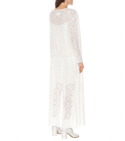 Shop Mm6 Maison Margiela Logo Floral-lace Dress In White