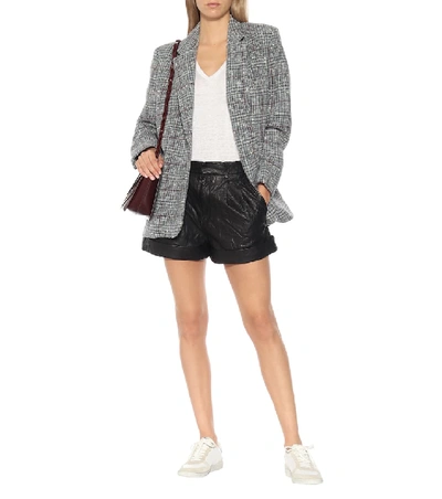 Shop Isabel Marant Étoile Abot High-rise Leather Shorts In Black