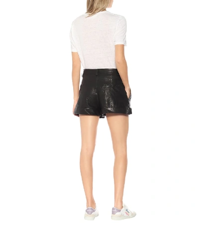 Shop Isabel Marant Étoile Abot High-rise Leather Shorts In Black