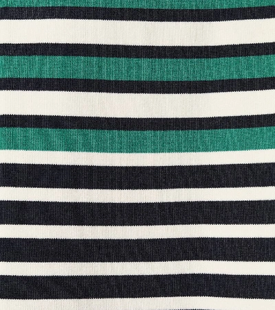 Shop Tory Sport Striped Knit Skirt In Green