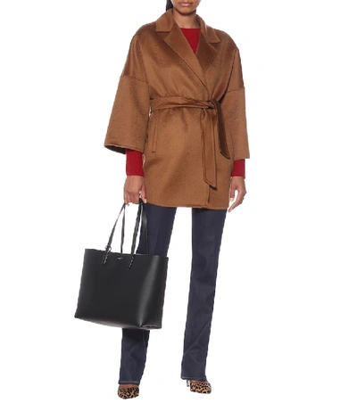 Shop Max Mara Angizi Double-face Cashmere Coat In Brown