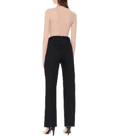 Shop Maison Margiela Mid-rise Wide-leg Jeans In Black