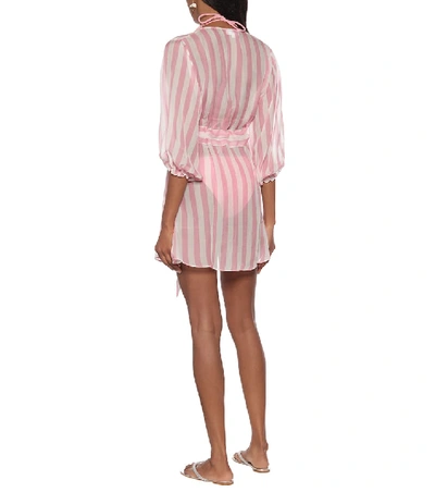 Shop Alexandra Miro Mini Belinda Gown Silk Kaftan In Pink