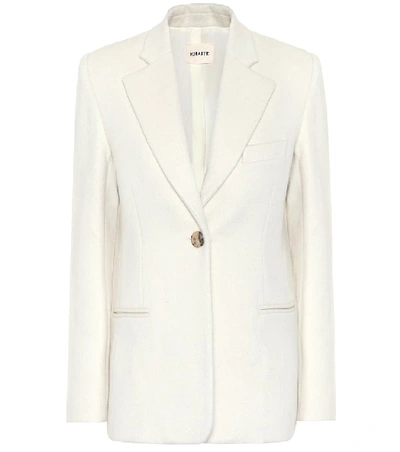 Shop Khaite Vera Wool And Alpaca-blend Blazer In White