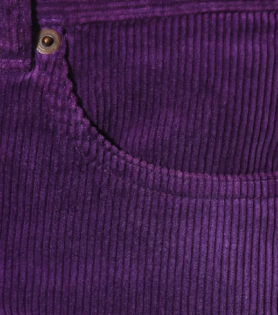 Shop Saint Laurent Slim Corduroy Pants In Purple