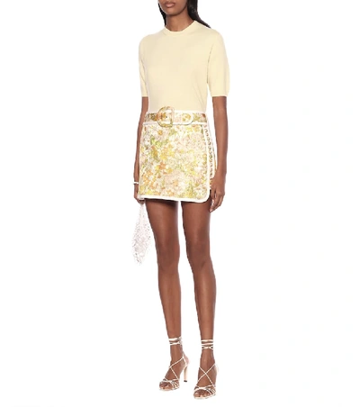 Shop Zimmermann Super Eight Cotton-blend Miniskirt In Multicoloured