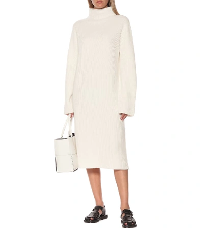 Shop The Row Moa Wool And Cashmere Midi Dress In White