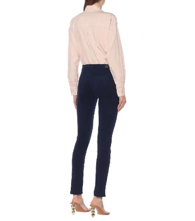 Shop Ag The Prima Mid-rise Skinny Jeans In Blue