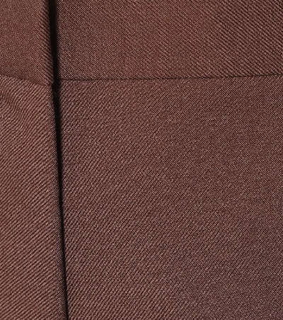 Shop Jil Sander Cropped High-rise Wool Pants In Brown