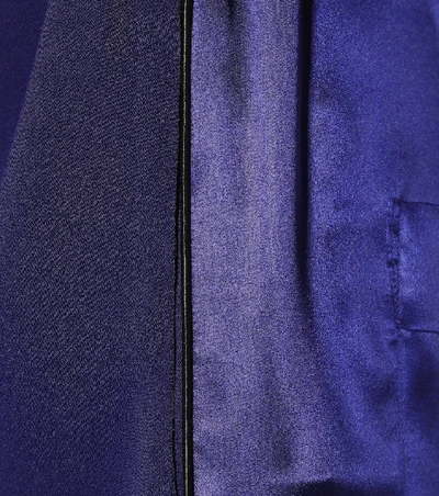 Shop Haider Ackermann Crêpe And Satin Wide-leg Pants In Blue